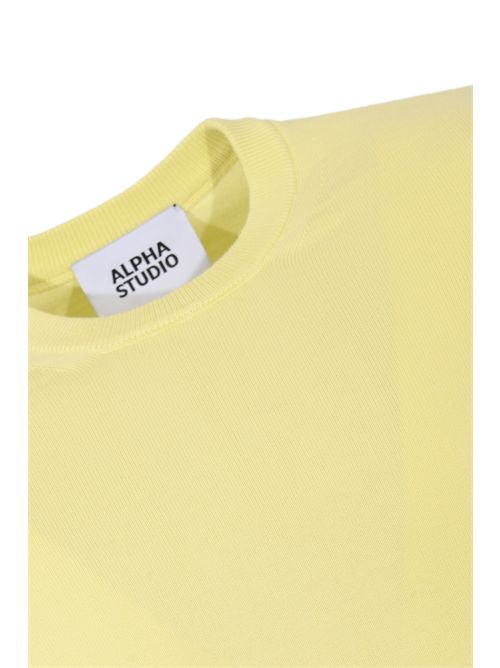 Maglia girocollo in filato di cotone Lime Alpha studio | AU-5002C1012